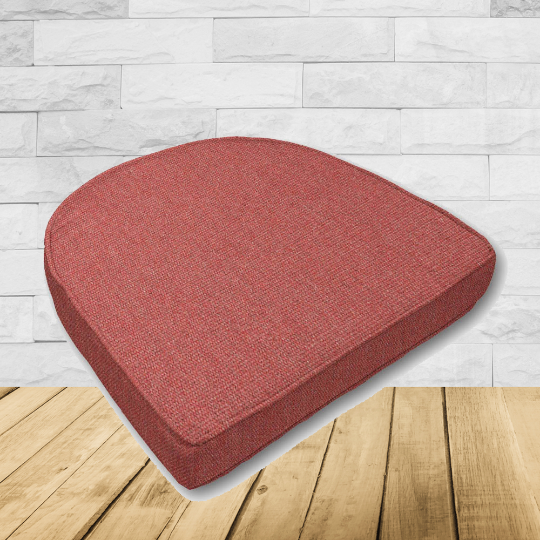 Cushion for wicker patio chairs, contoured or rounded at the back, Designed specifically for outdoor wicker patio chairs.