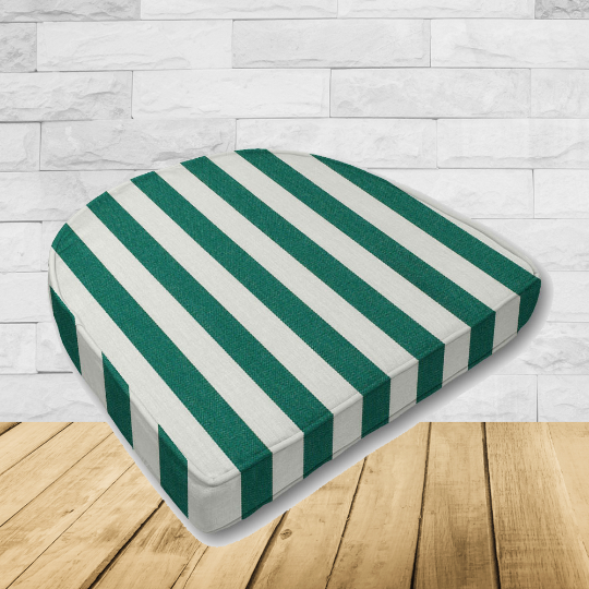 Cushion for wicker patio chairs, contoured or rounded at the back, Designed specifically for outdoor wicker patio chairs.