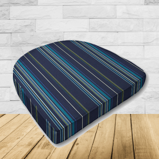 Cushion for wicker patio chairs, contoured or rounded at the back, Designed specifically for outdoor wicker patio chairs.