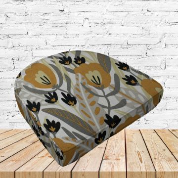 Richloom Solarium Fournette Driftwood Boxed Patio Contoured Dining Chair Seat Cushions –Wicker Chair Cushions
