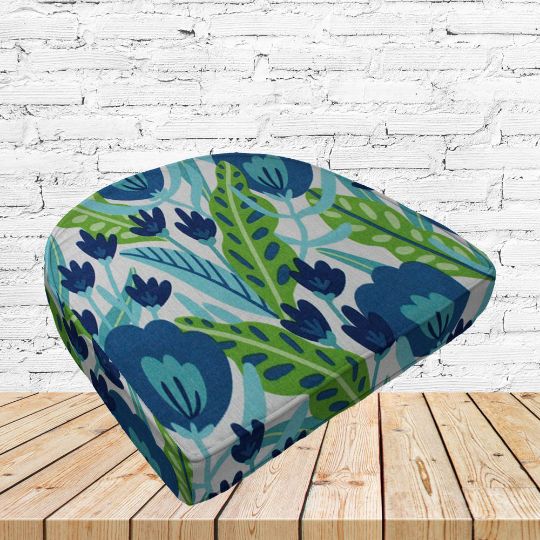 Richloom Solarium Fournette Lagoon Boxed Patio Contoured Dining Chair Seat Cushions –Wicker Chair Cushions