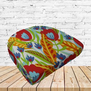 Richloom Solarium Fournette Multi Boxed Patio Contoured Dining Chair Seat Cushions –Wicker Chair Cushions