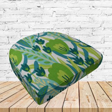 Richloom Solarium Fournette Palm Boxed Patio Contoured Dining Chair Seat Cushions –Wicker Chair Cushions