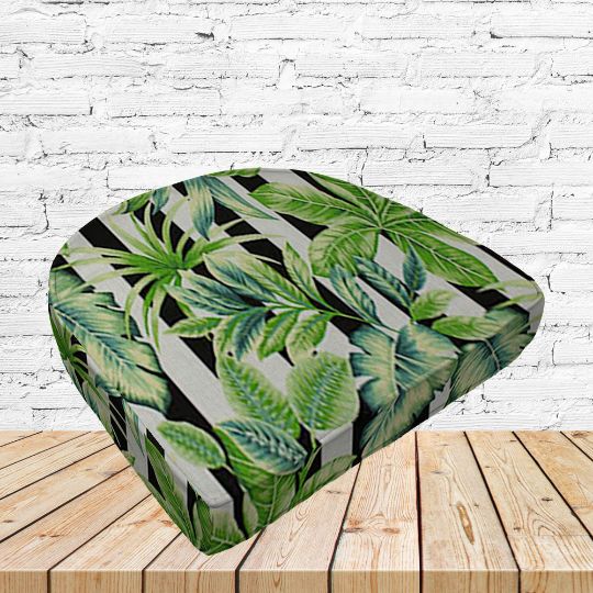 Richloom Solarium Freemont Palmetto Boxed Patio Contoured Dining Chair Seat Cushions –Wicker Chair Cushions