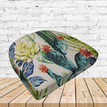 Richloom Solarium Hatteras Garden Boxed Patio Contoured Dining Chair Seat Cushions –Wicker Chair Cushions