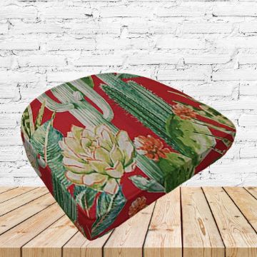 Richloom Solarium Hatteras Sangria Boxed Patio Contoured Dining Chair Seat Cushions –Wicker Chair Cushions
