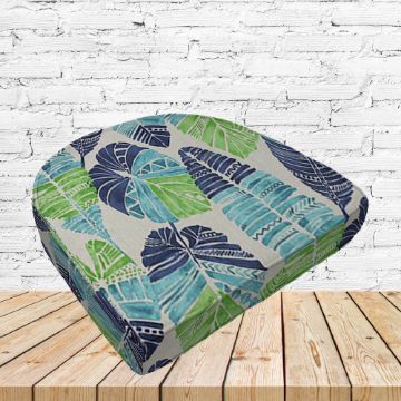 Richloom Solarium Hixon Caribe Boxed Patio Contoured Dining Chair Seat Cushions –Wicker Chair Cushions