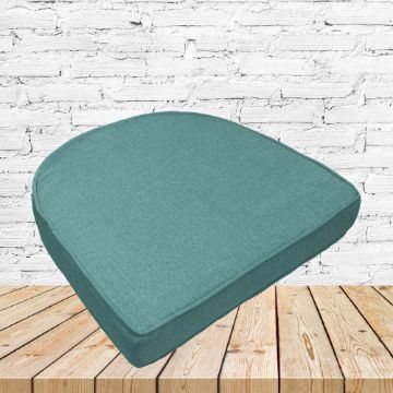 Richloom Solarium Husk Lagoon Boxed Patio Contoured Dining Chair Seat Cushions –Wicker Chair Cushions
