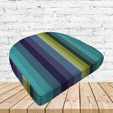 Richloom Solarium Islip Teal Boxed Patio Contoured Dining Chair Seat Cushions –Wicker Chair Cushions