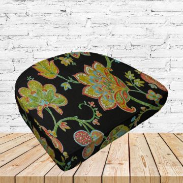 Richloom Solarium Kayton Twilight Boxed Patio Contoured Dining Chair Seat Cushions –Wicker Chair Cushions