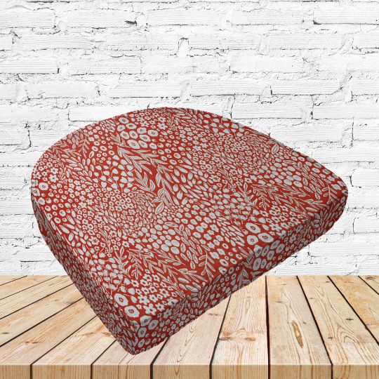 Richloom Solarium Krisa Coral Boxed Patio Contoured Dining Chair Seat Cushions –Wicker Chair Cushions