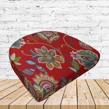 Richloom Solarium Matsun Cherry Boxed Patio Contoured Dining Chair Seat Cushions –Wicker Chair Cushions