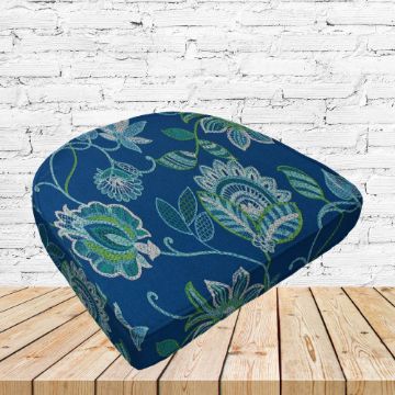 Richloom Solarium Matsun Lagoon Boxed Patio Contoured Dining Chair Seat Cushions –Wicker Chair Cushions