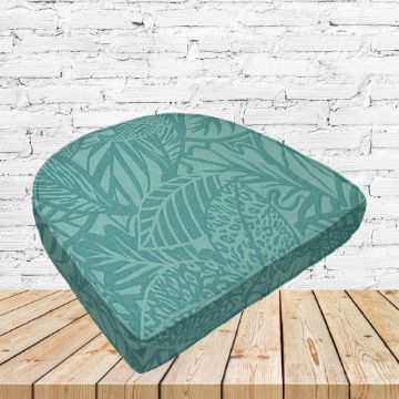 Richloom Solarium Maven Lagoon Boxed Patio Contoured Dining Chair Seat Cushions –Wicker Chair Cushions