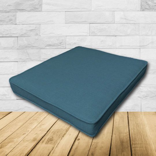 	Patio Dining Chair Seat Cushion Boxed Style - - Custom outdoor patio furniture cushions from Cascadia Outdoor Cushions in Sunbrella Fabrics