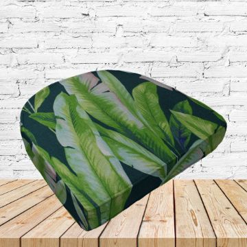 Richloom Solarium Mekko Emerald Boxed Patio Contoured Dining Chair Seat Cushions –Wicker Chair Cushions