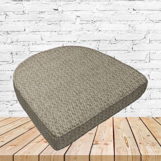 Richloom Solarium Mercer Oat Boxed Patio Contoured Dining Chair Seat Cushions –Wicker Chair Cushions