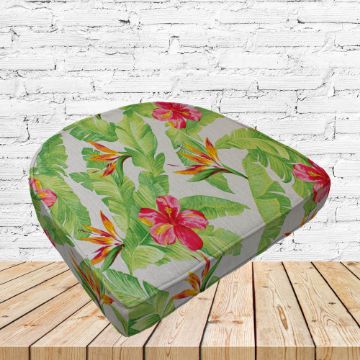 Richloom Solarium Monsoon Ivory Boxed Patio Contoured Dining Chair Seat Cushions –Wicker Chair Cushions