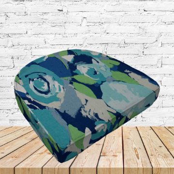 Richloom Solarium Novino Capri Boxed Patio Contoured Dining Chair Seat Cushions –Wicker Chair Cushions