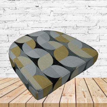 Richloom Solarium Pelp Driftwood Boxed Patio Contoured Dining Chair Seat Cushions –Wicker Chair Cushions