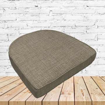Richloom Solarium Rave Driftwood Boxed Patio Contoured Dining Chair Seat Cushions –Wicker Chair Cushions