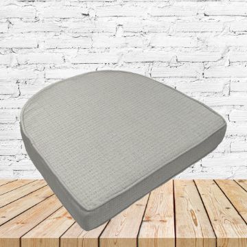 Richloom Solarium Rave Ivory Boxed Patio Contoured Dining Chair Seat Cushions –Wicker Chair Cushions