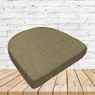 Richloom Solarium Rave Sand Boxed Patio Contoured Dining Chair Seat Cushions –Wicker Chair Cushions
