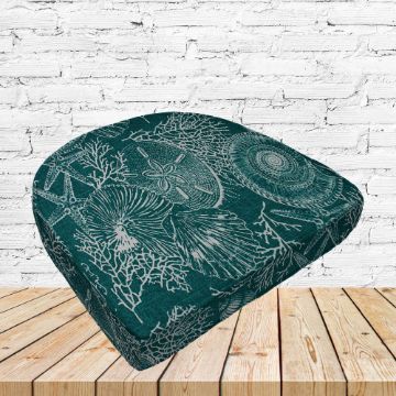 Richloom Solarium Saltwater Atlantic Boxed Patio Contoured Dining Chair Seat Cushions –Wicker Chair Cushions