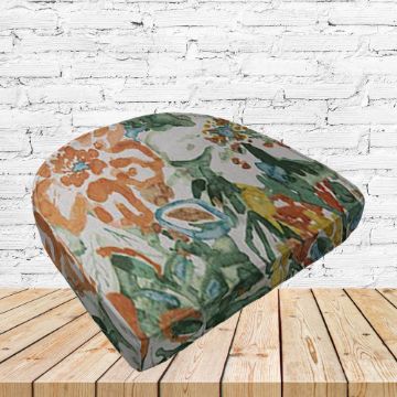 Richloom Solarium Sunriver Mist Boxed Patio Contoured Dining Chair Seat Cushions –Wicker Chair Cushions