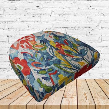 Richloom Solarium Sunriver Sky Boxed Patio Contoured Dining Chair Seat Cushions –Wicker Chair Cushions