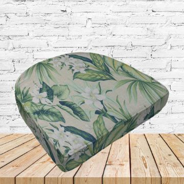 Richloom Solarium Tahiti Breeze Boxed Patio Contoured Dining Chair Seat Cushions –Wicker Chair Cushions