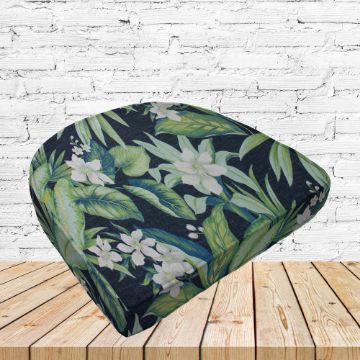 Richloom Solarium Tahiti Navy Boxed Patio Contoured Dining Chair Seat Cushions –Wicker Chair Cushions