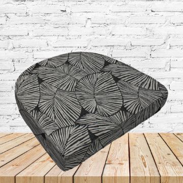 Richloom Solarium Talia Noir Boxed Patio Contoured Dining Chair Seat Cushions –Wicker Chair Cushions