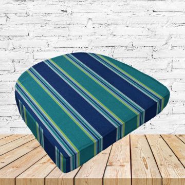 Richloom Solarium Tobago Lagoon Boxed Patio Contoured Dining Chair Seat Cushions –Wicker Chair Cushions