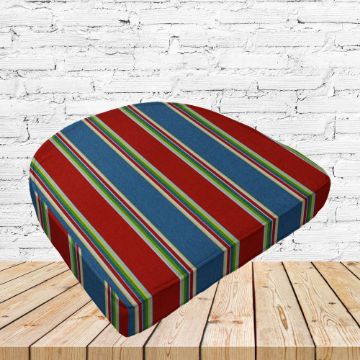 Richloom Solarium Tobago Multi Boxed Patio Contoured Dining Chair Seat Cushions –Wicker Chair Cushions
