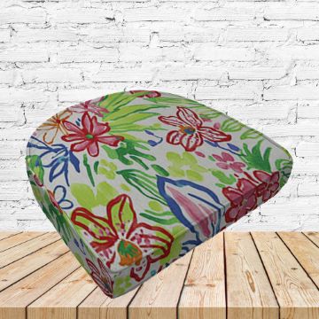Richloom Solarium Valeda Island Boxed Patio Contoured Dining Chair Seat Cushions –Wicker Chair Cushions