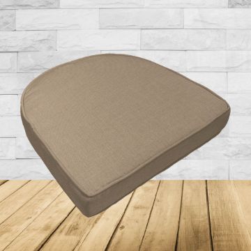 Wicker Patio Chair Cushions with a rounded back Boxed Double Piped Patio Dining Chair Seat Pad or Seat Cushion from Cascadia Outdoor Cushions