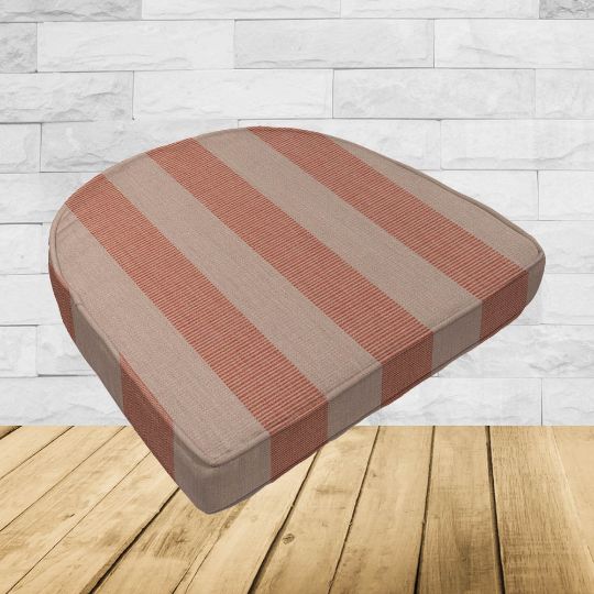 Wicker Patio Chair Cushions with a rounded back Boxed Double Piped Patio Dining Chair Seat Pad or Seat Cushion from Cascadia Outdoor Cushions