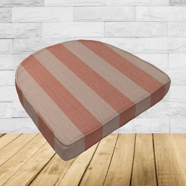 Wicker Patio Chair Cushions with a rounded back Boxed Double Piped Patio Dining Chair Seat Pad or Seat Cushion from Cascadia Outdoor Cushions