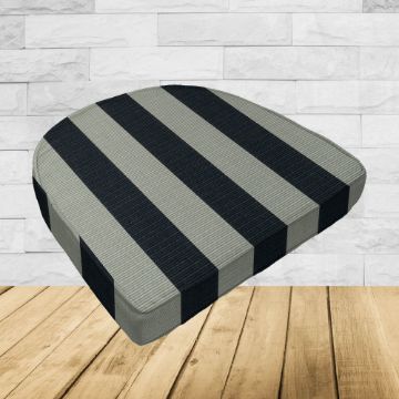 Wicker Patio Chair Cushions with a rounded back Boxed Double Piped Patio Dining Chair Seat Pad or Seat Cushion from Cascadia Outdoor Cushions