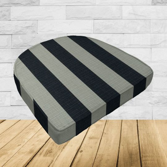 Wicker Patio Chair Cushions with a rounded back Boxed Double Piped Patio Dining Chair Seat Pad or Seat Cushion from Cascadia Outdoor Cushions