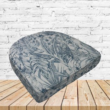 Richloom Solarium Wilshire Indigo Boxed Patio Contoured Dining Chair Seat Cushions –Wicker Chair Cushions