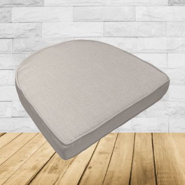 Wicker Patio Chair Cushions with a rounded back Boxed Double Piped Patio Dining Chair Seat Pad or Seat Cushion from Cascadia Outdoor Cushions