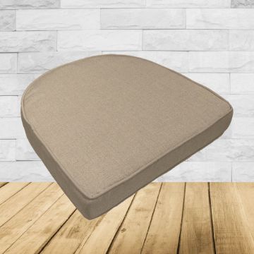 Wicker Patio Chair Cushions with a rounded back Boxed Double Piped Patio Dining Chair Seat Pad or Seat Cushion from Cascadia Outdoor Cushions