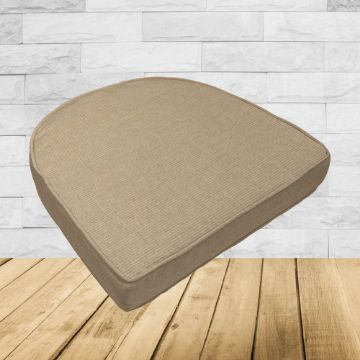 Wicker Patio Chair Cushions with a rounded back Boxed Double Piped Patio Dining Chair Seat Pad or Seat Cushion from Cascadia Outdoor Cushions