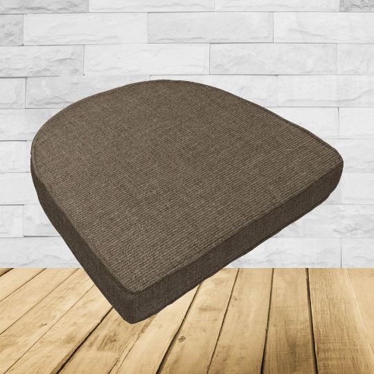 Wicker Patio Chair Cushions with a rounded back Boxed Double Piped Patio Dining Chair Seat Pad or Seat Cushion from Cascadia Outdoor Cushions