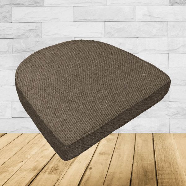 Wicker Patio Chair Cushions with a rounded back Boxed Double Piped Patio Dining Chair Seat Pad or Seat Cushion from Cascadia Outdoor Cushions