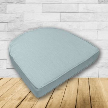 Cushion for wicker patio chairs, contoured or rounded at the back, Designed specifically for outdoor wicker patio chairs.