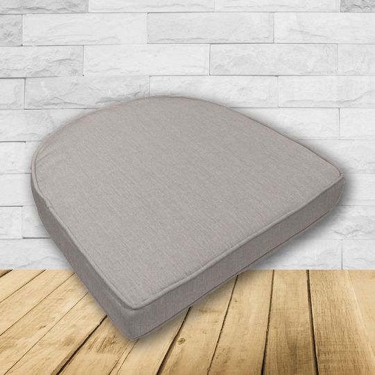 Cushion for wicker patio chairs, contoured or rounded at the back, Designed specifically for outdoor wicker patio chairs.