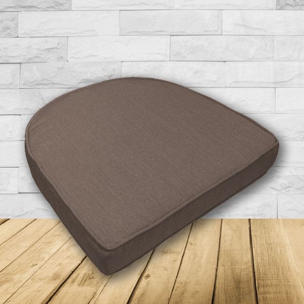 Cushion for wicker patio chairs, contoured or rounded at the back, Designed specifically for outdoor wicker patio chairs.